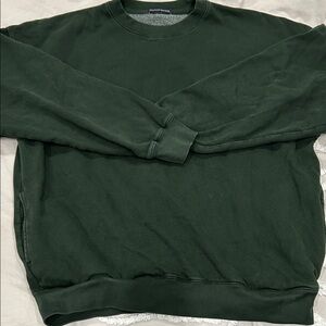 Brandy Melville Green Oversized Sweatshirt with Pockets One Size